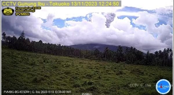 Gunung Ibu Kembali Erupsi, PVMBG: 55 Kali Letusan Sepanjang Awal 2023